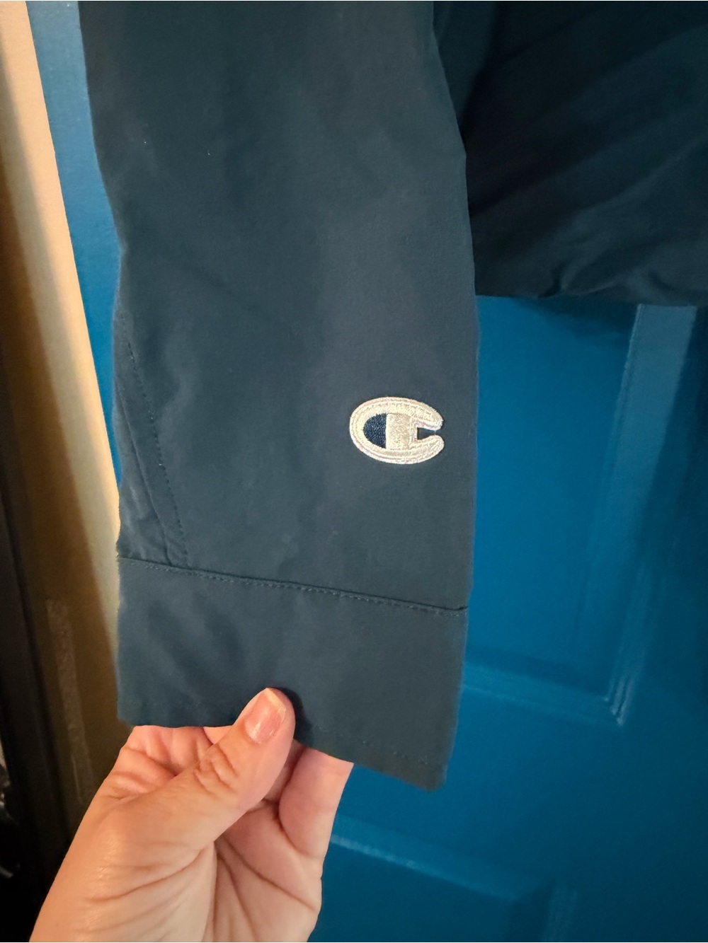 Champion Dark Teal Jacket with White Logo - Picture 6 of 6